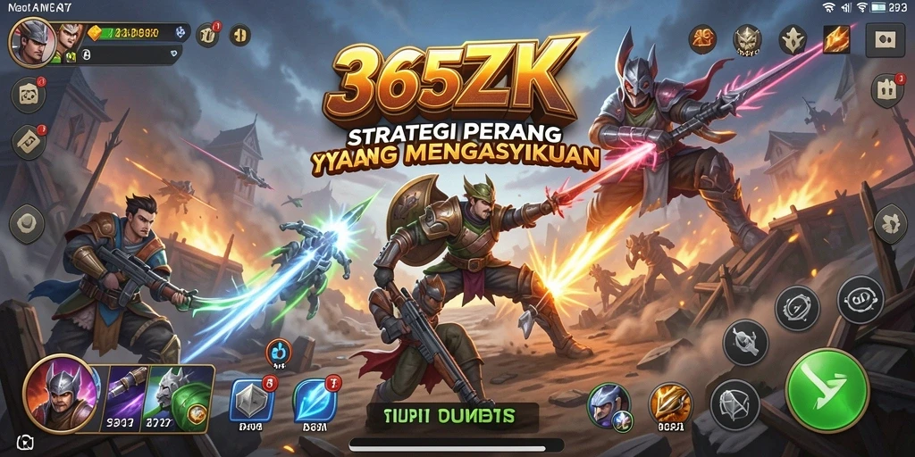 Tampilan utama gameplay 365ZK yang menampilkan pertempuran strategis.