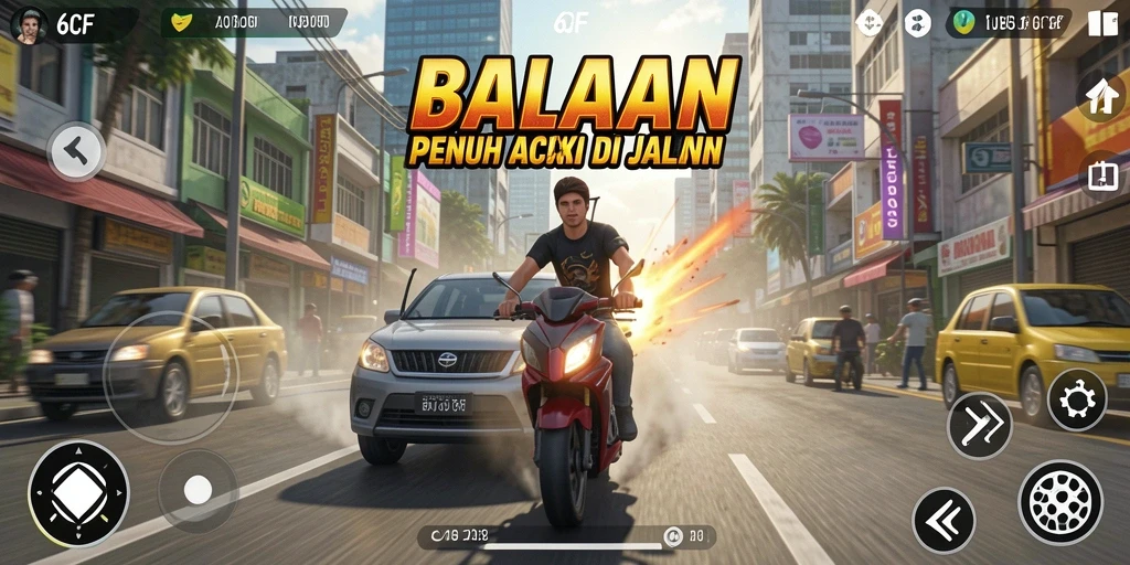Tampilan permainan balapan mendebarkan di 6CF.