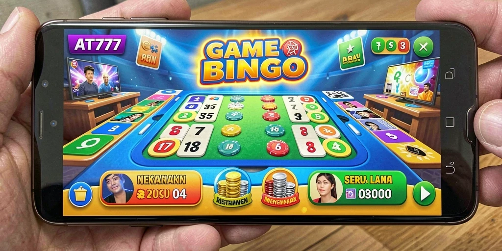 Screenshot gameplay AT777 menunjukkan momen seru dalam permainan Bingo.