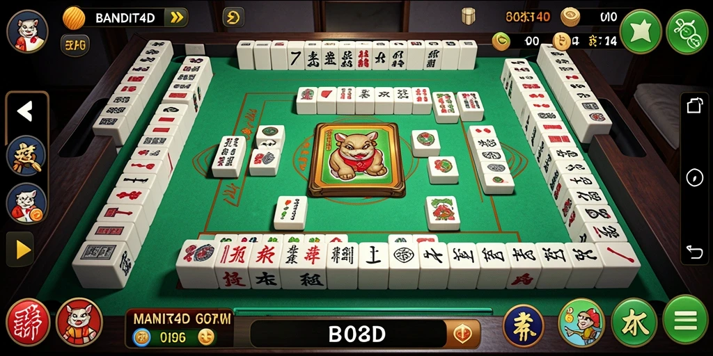Tampilan gameplay BANDIT4D yang menarik dan seru dalam Mahjong.