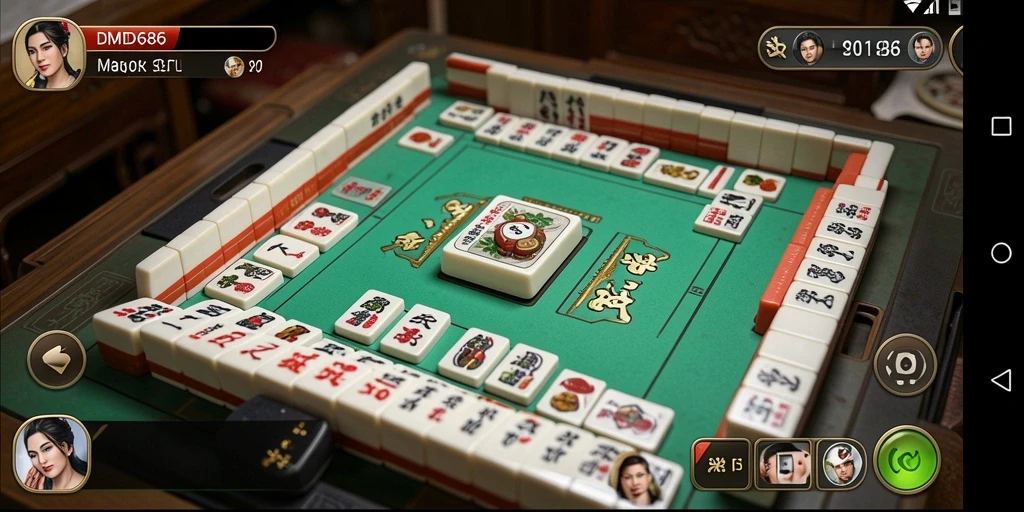 Tampilan gameplay DMD686 yang menarik dan seru dalam permainan Mahjong.