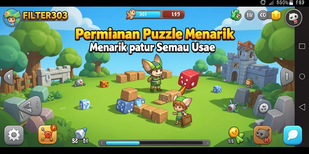 Tampilan menakjubkan gameplay FILTER303 dengan berbagai puzzle sulit.