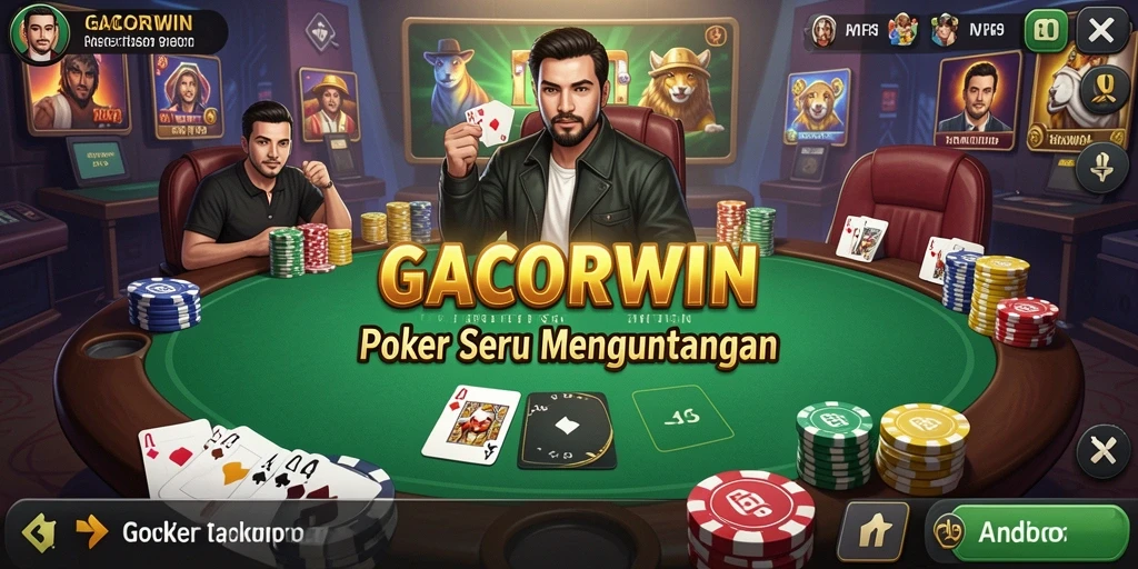 Tampilan gameplay mengasyikkan dari GACORWIN dengan aksi Poker yang mendebarkan.