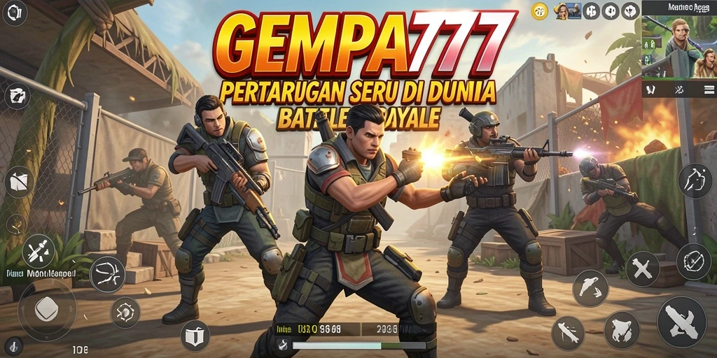 Tampilan gameplay seru dari GEMPA777 dalam aksi Battle Royale.