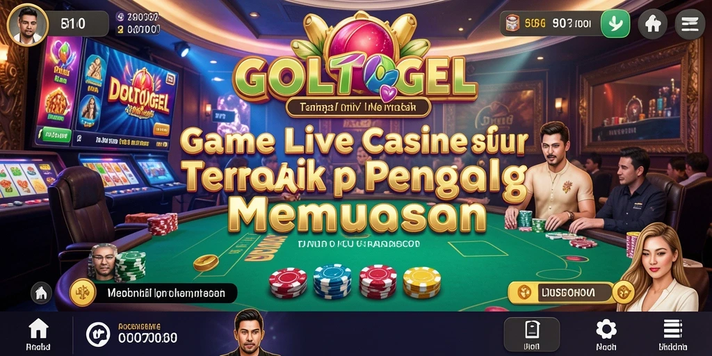 Screenshot GOLTOGEL menampilkan dealer profesional dalam permainan Live Casino.