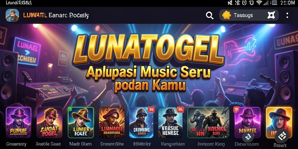 Tampilan gameplay musik yang menyenangkan di LUNATOGEL.