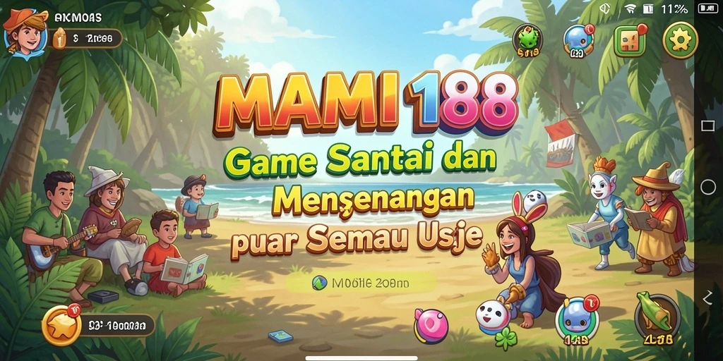 Tampilan gameplay MAMI188 yang ceria dan menyenangkan.