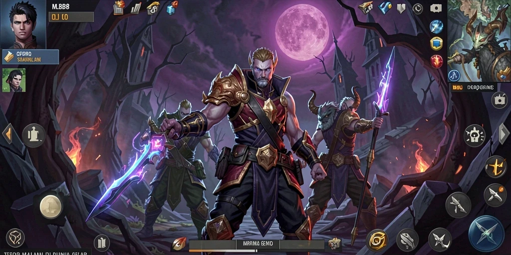 Tangkapan layar utama MLBB8 menampilkan aksi gameplay yang menegangkan di dunia horor.