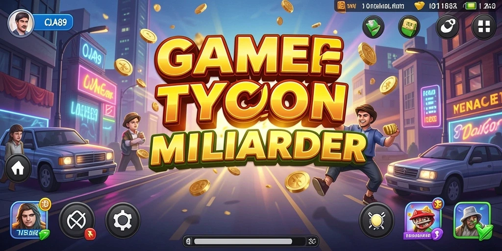 Screenshot menunjukkan gameplay OJA89 dengan elemen Tycoon yang menarik.