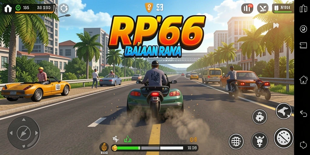 Gameplay balapan seru dengan berbagai trek dan kendaraan.
