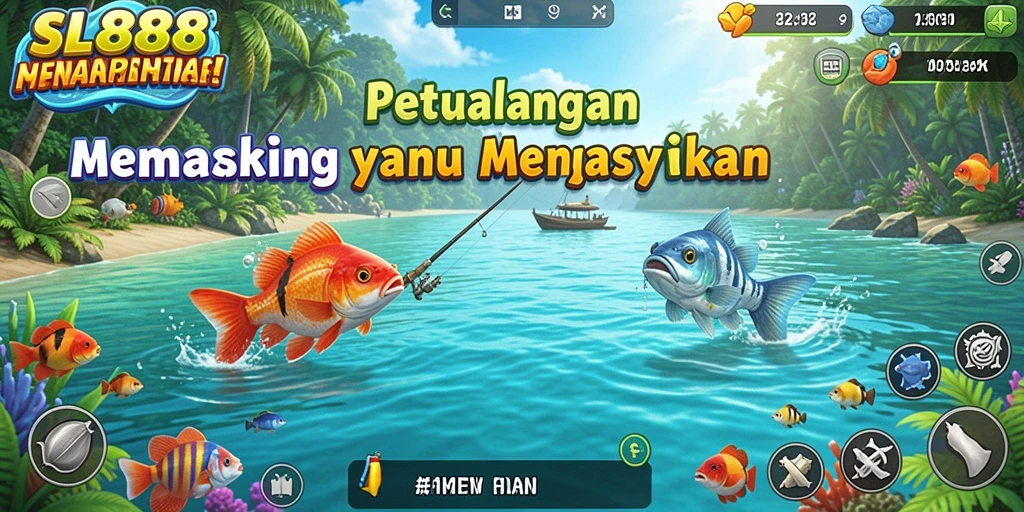 Tampilan gameplay SL888 yang menarik dan menegangkan saat memancing.