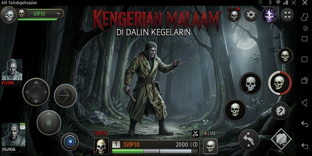 Screenshot dari gameplay SVIP10 yang penuh ketegangan dan kegelapan.