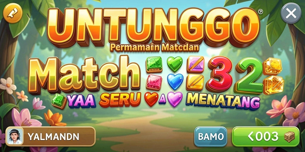 Tampilan gameplay <strong>UNTUNGGO</strong> yang seru dan menarik saat mencocokkan item.